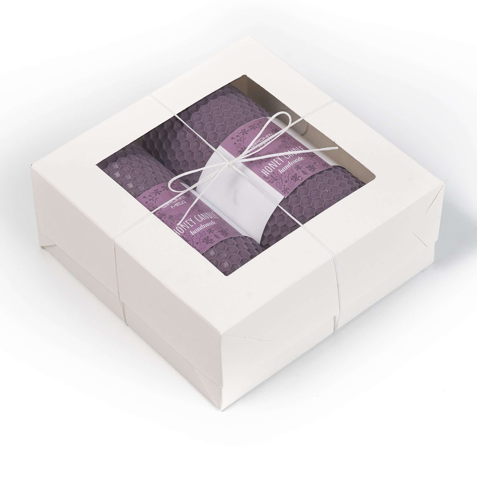 Set of beeswax candles "Harmony", lavender