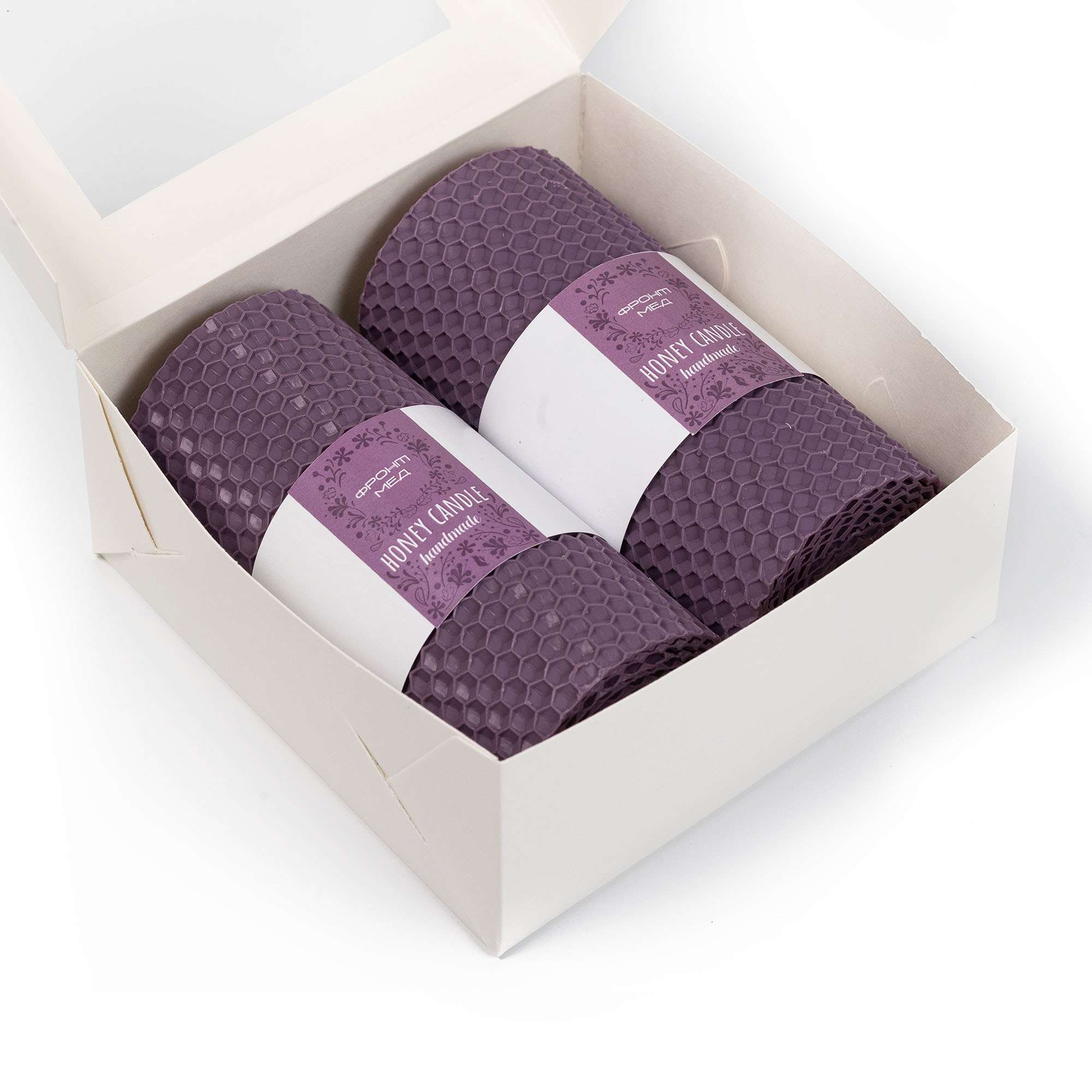 Set of beeswax candles "Harmony", lavender