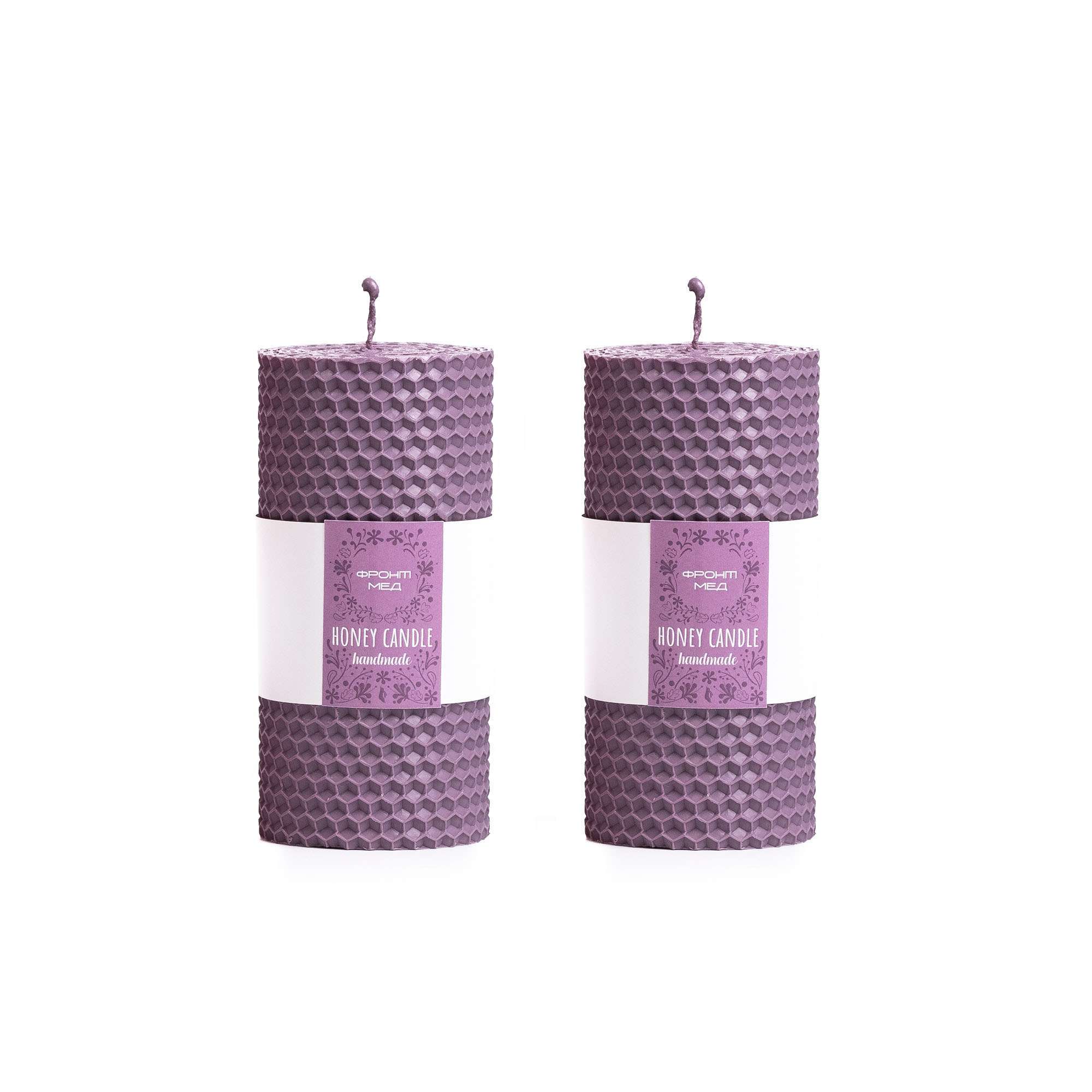 Set of beeswax candles "Harmony", lavender