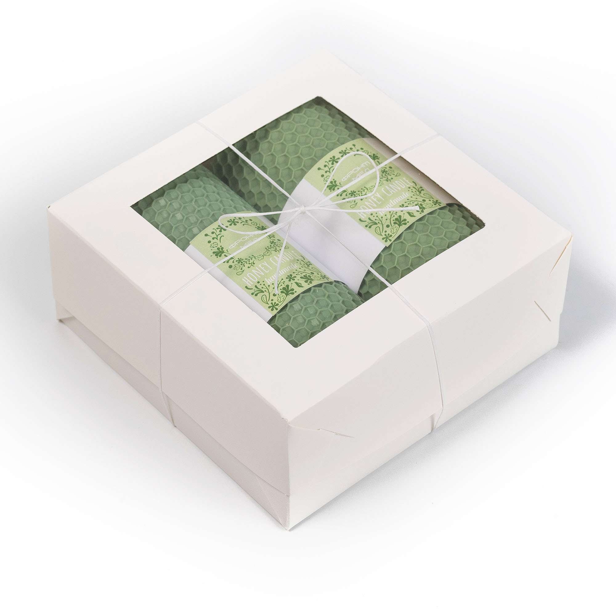 Set of beeswax candles "Harmony", mint