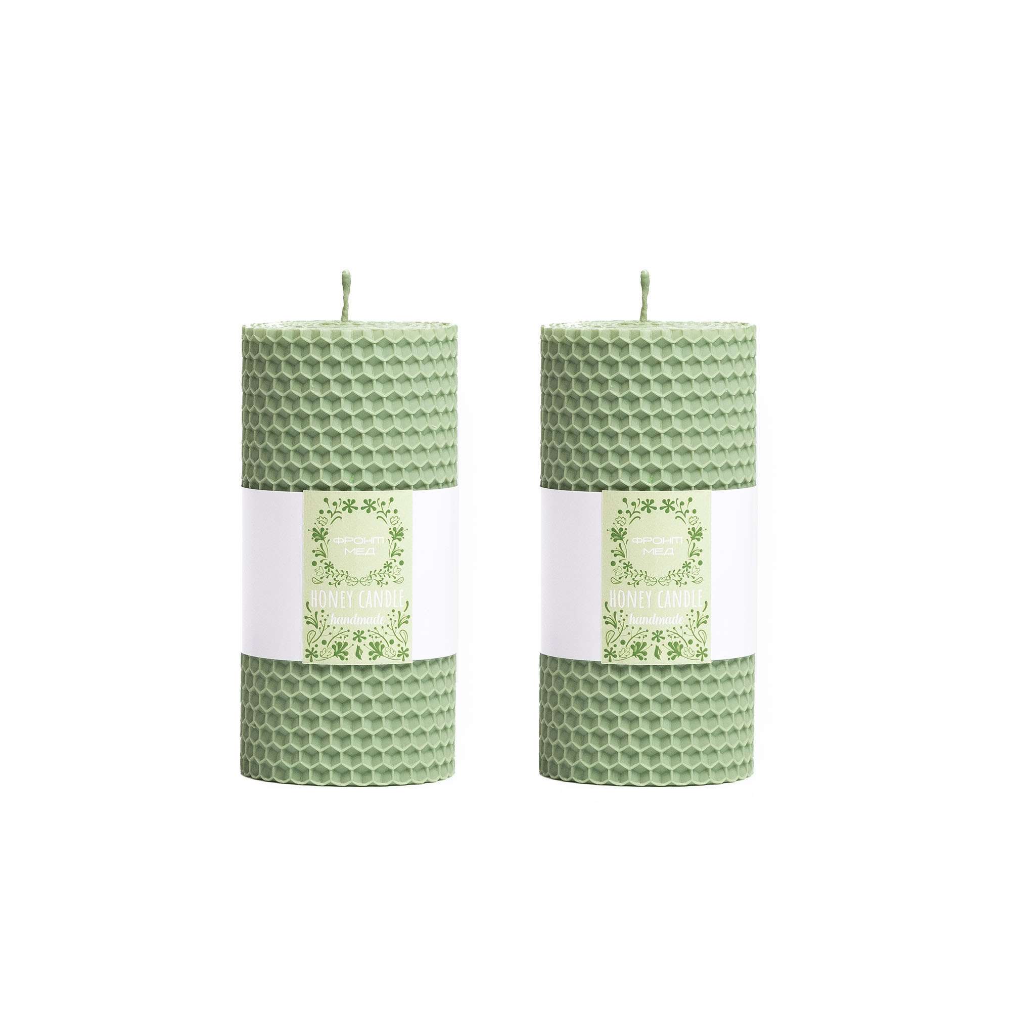 Set of beeswax candles "Harmony", mint